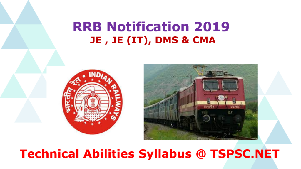 RRB 2019 Technical Abilities Syllabus JE DMS CMA