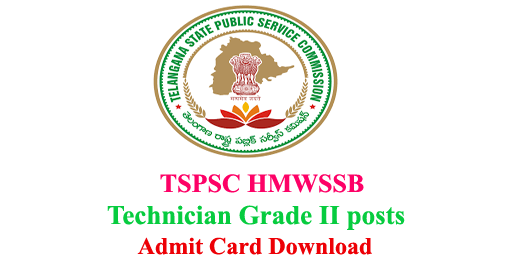 TSPSC HMWSSB Technician Admit Card 2016 Download