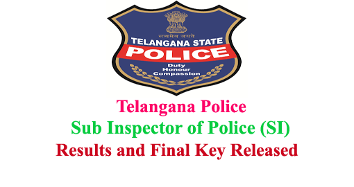 Telangana TS Police SI Results 2016 Final Key Sub Inspector of police